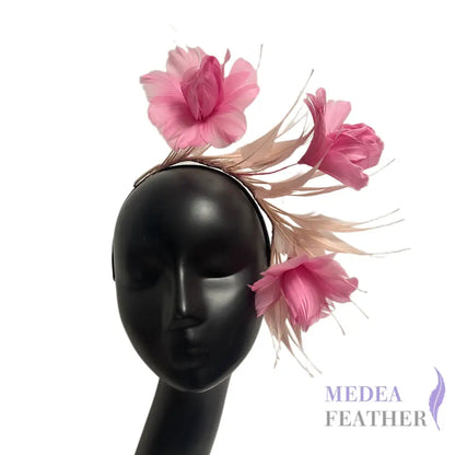 Spiky Arrow Goose Feather with Flower Wired Hat Mount For Headband DS26102602