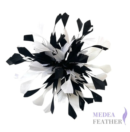 Spiky Centre Goose Feather Flower Mount DS250608 - #02 white & #03 black mixed