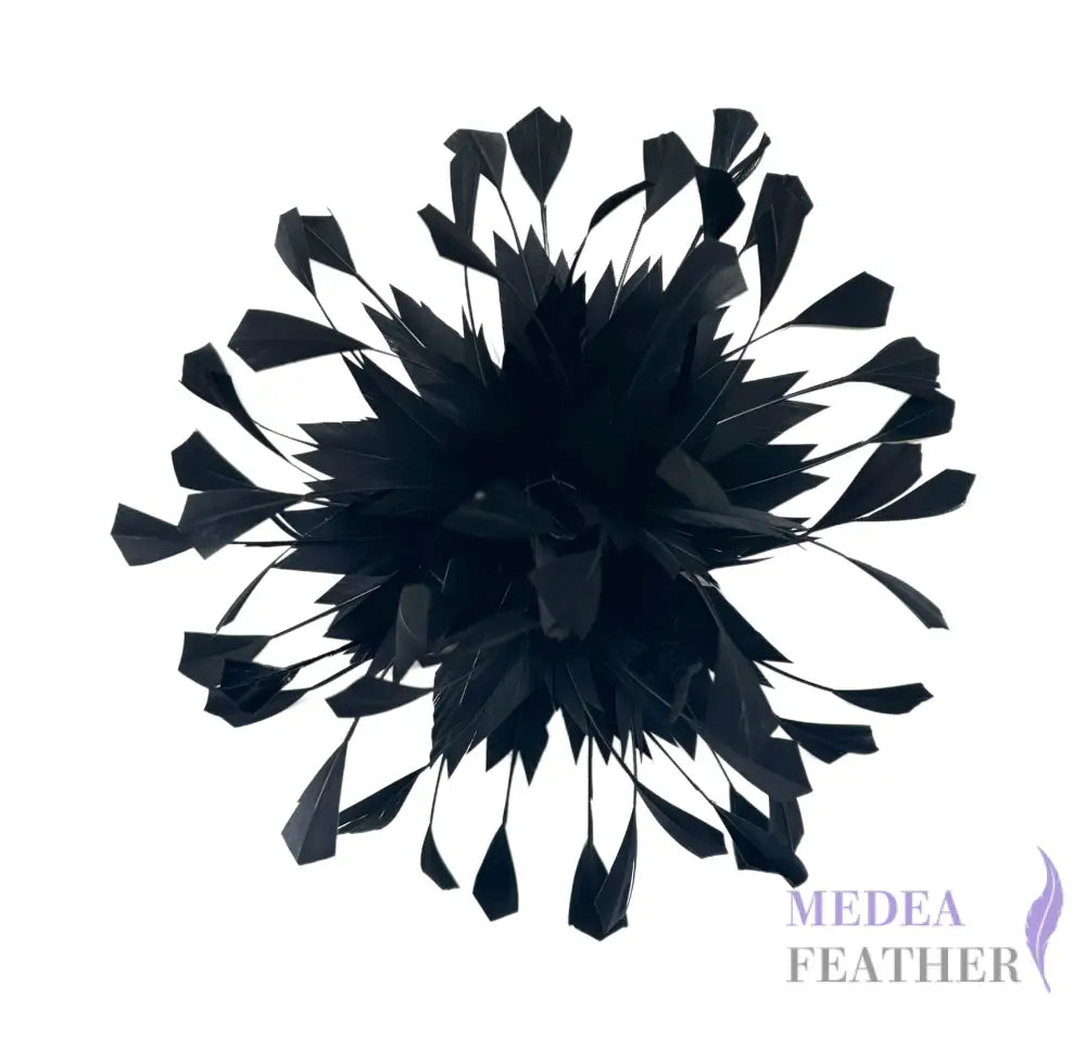 Spiky Centre Goose Feather Flower Mount #3 black