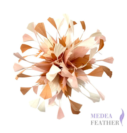 Spiky Centre Goose Feather Flower Mount #44 blush & #90 sandstone