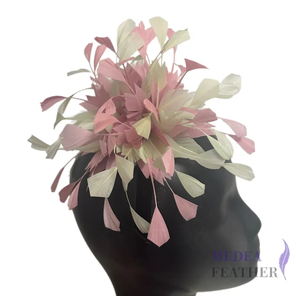 Spiky Centre Goose Feather Flower Mount DS250608 #55 Mint & #49 Pink mist Mixed