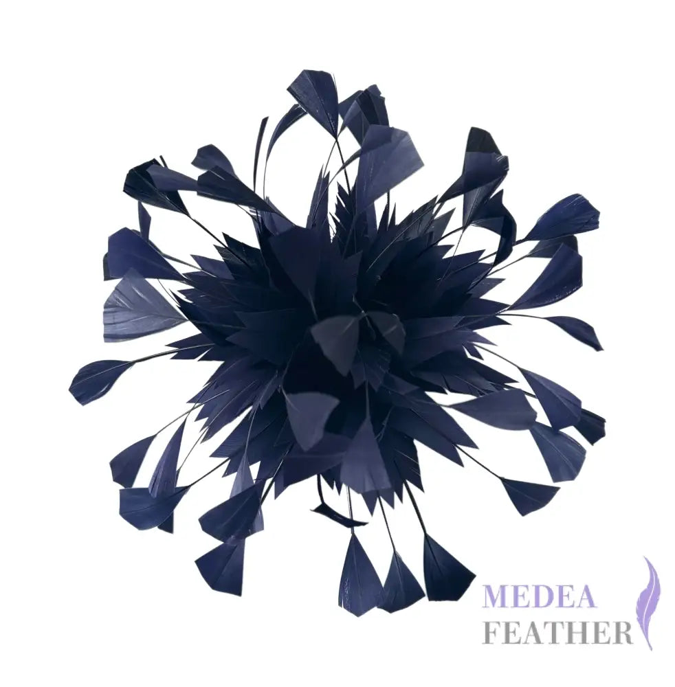 Spiky Centre Goose Feather Flower Mount #65 navy