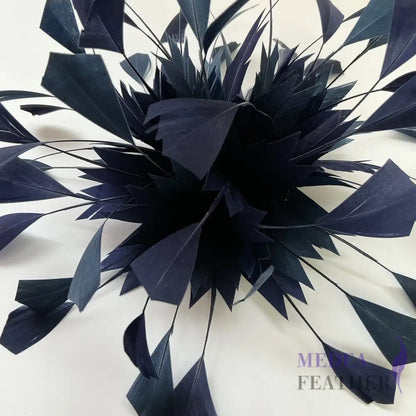 Spiky Centre Goose Feather Flower Mount DS250608 - #65navy & #100 light navy