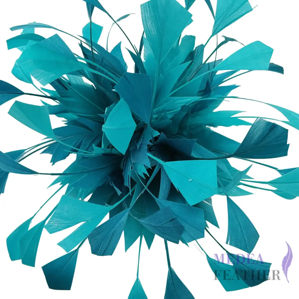 Spiky Centre Goose Feather Flower Mount DS250608 - #82teal & #89 celadon tint