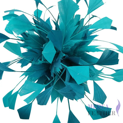 Spiky Centre Goose Feather Flower Mount DS250608 - #82teal & #89 celadon tint