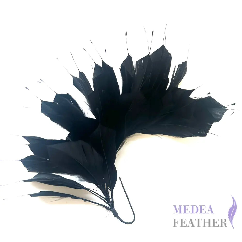 Spiky Goose Feather Wired Hat Mount DS25050D - #03 black