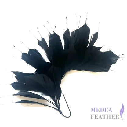 Spiky Goose Feather Wired Hat Mount DS25050D - #03 black
