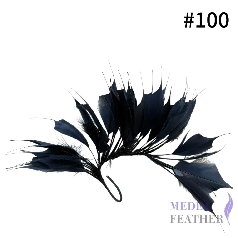 Spiky Goose Feather Wired Hat Mount DS25050D - #100 Dark navy