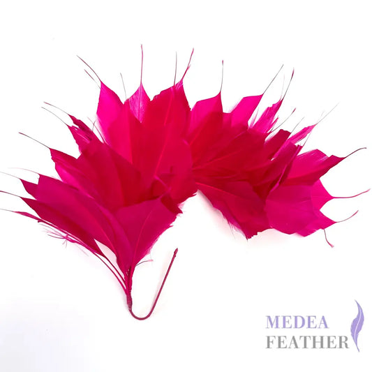 Spiky Goose Feather Wired Hat Mount #20 Barbie pink