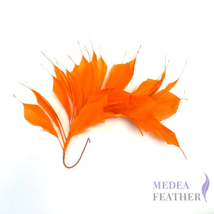 Spiky Goose Feather Wired Hat Mount #26 orange