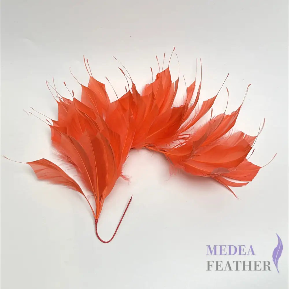 Spiky Goose Feather Wired Hat Mount #27 flamingo pink
