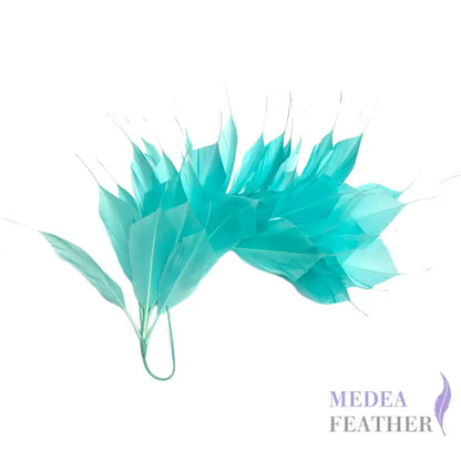 Spiky Goose Feather Wired Hat Mount Aqua