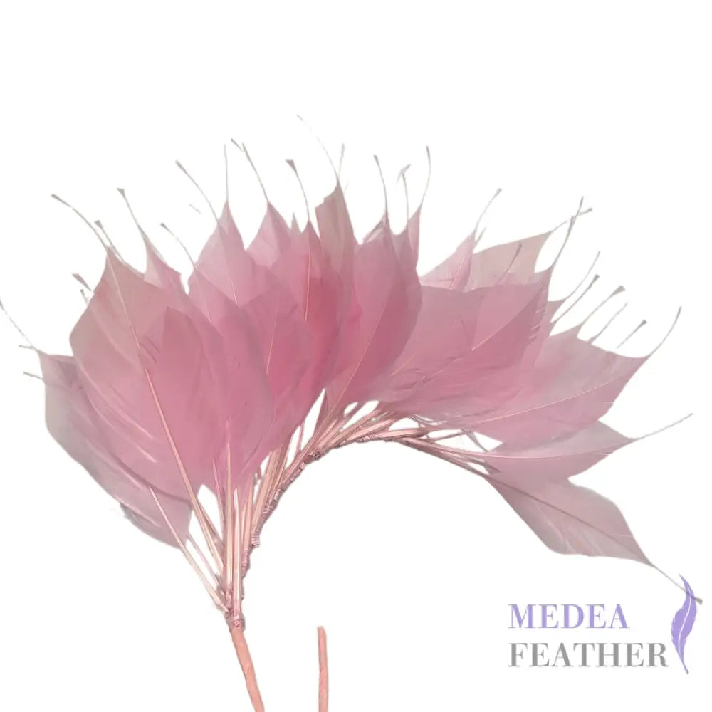Spiky Goose Feather Wired Hat Mount DS25050D - #49 pink mist