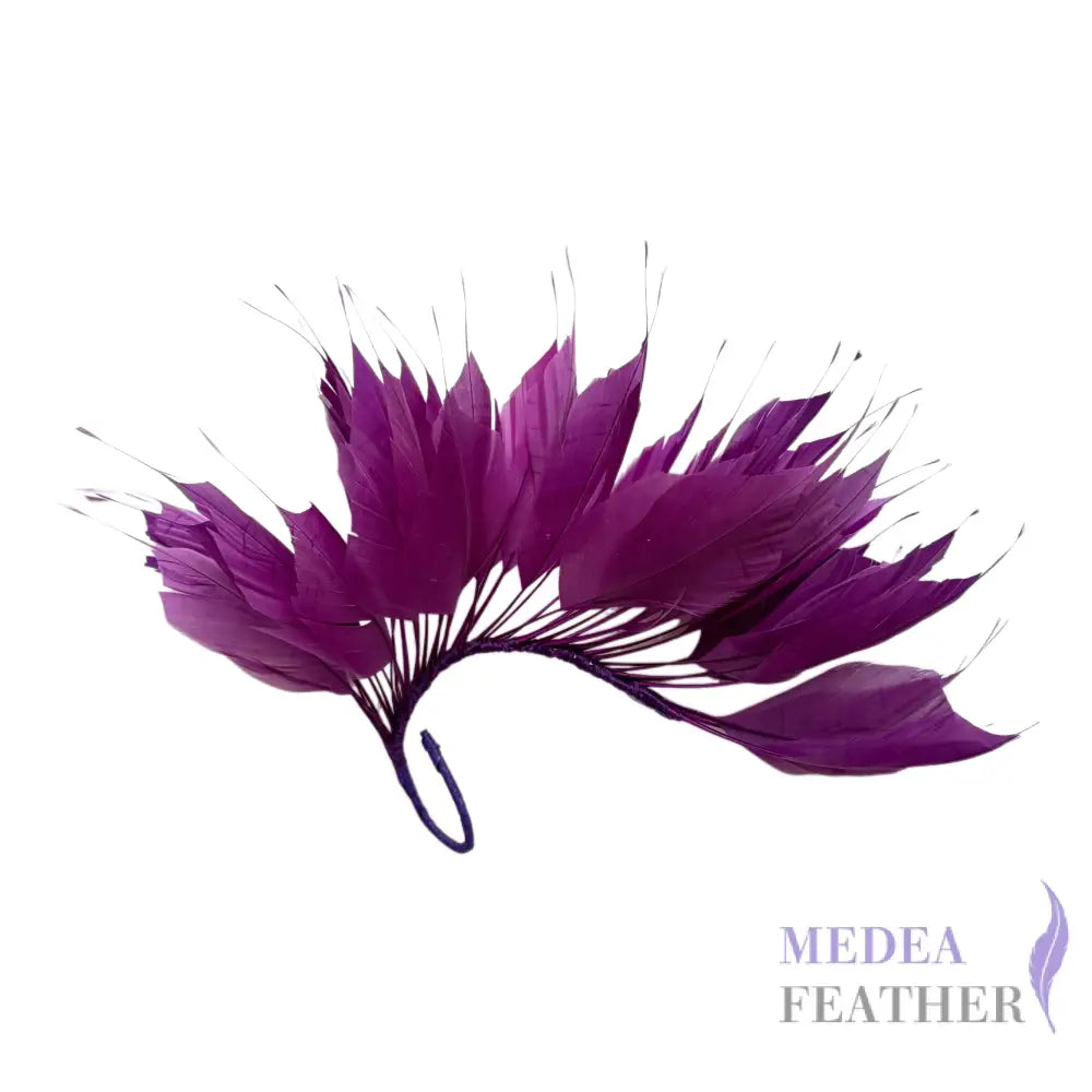 Spiky Goose Feather Wired Hat Mount DS25050D - #62 amethyst