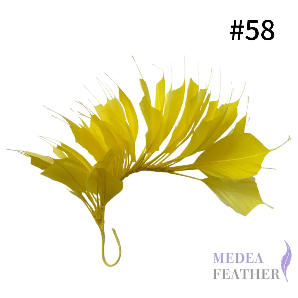 Spiky Goose Feather Wired Hat Mount DS25050D - #58 yellow