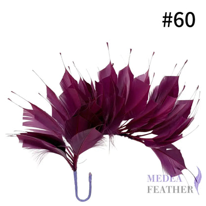 Spiky Goose Feather Wired Hat Mount DS25050D - #60 dark purple