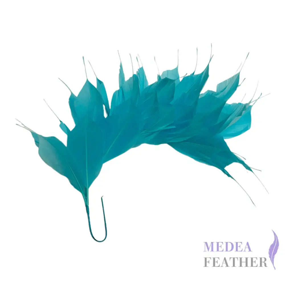 Spiky Goose Feather Wired Hat Mount #75 light turquoise