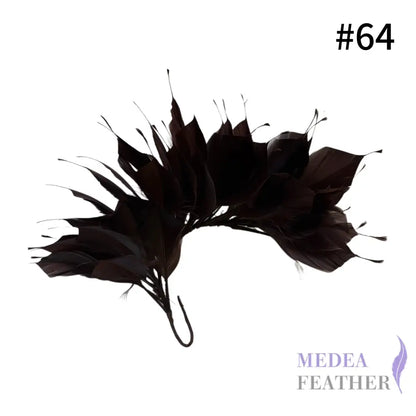 Spiky Goose Feather Wired Hat Mount DS25050D - #64 choco