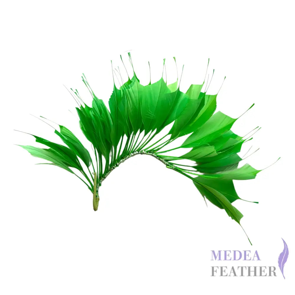 Spiky Goose Feather Wired Hat Mount DS25050D - #71 emerald green