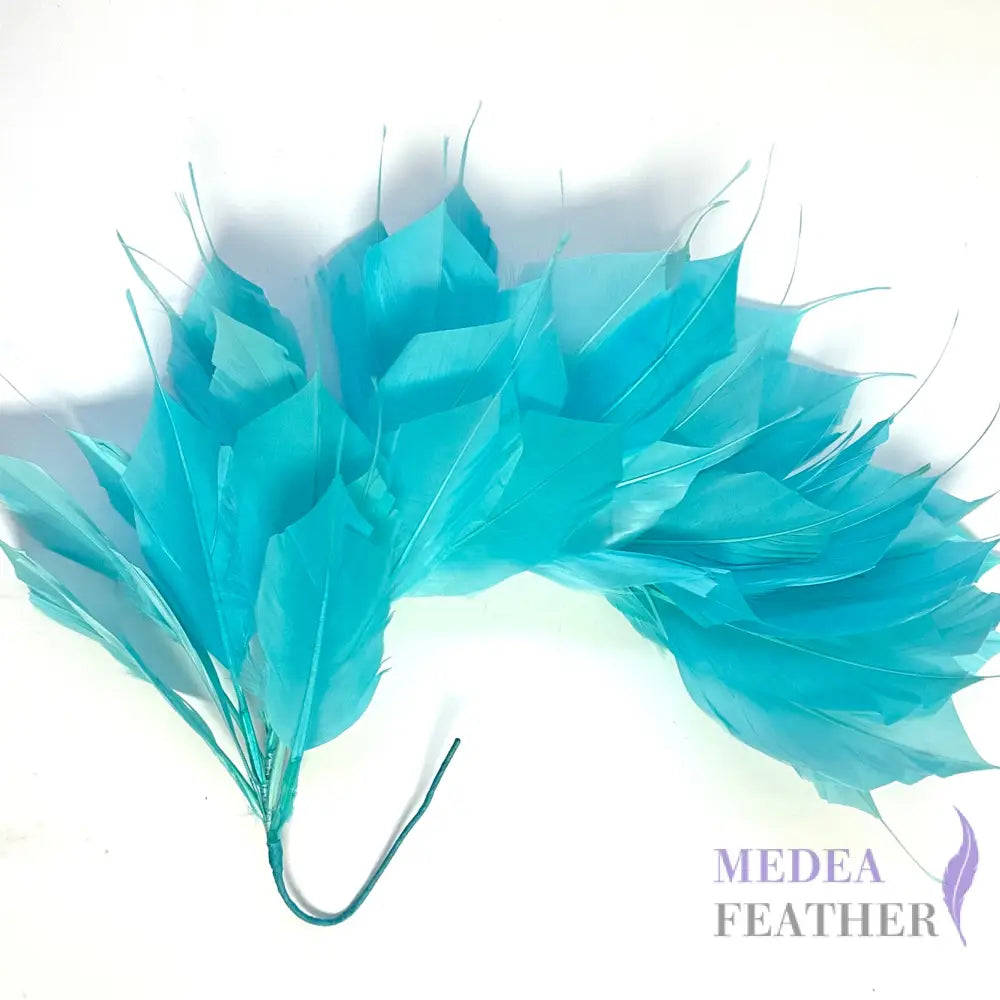 Spiky Goose Feather Wired Hat Mount DS25050D #75 light turquoise
