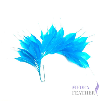 Spiky Goose Feather Wired Hat Mount #78 turquoise