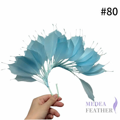 Spiky Goose Feather Wired Hat Mount DS25050D - #80 baby blue