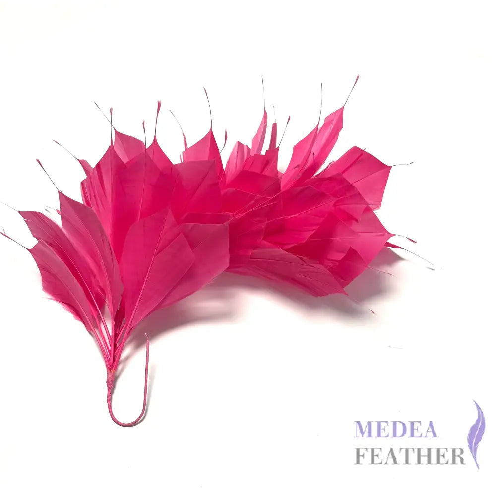 Spiky Goose Feather Wired Hat Mount #101 Fandango pink