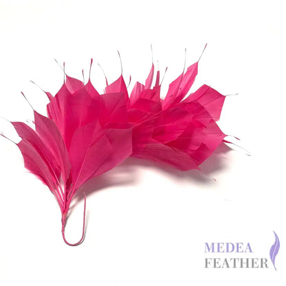 Spiky Goose Feather Wired Hat Mount #101 Fandango pink