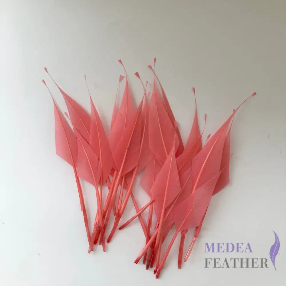 Spiky Hard Goose Feather-Pack of 20 - #27 coral pink