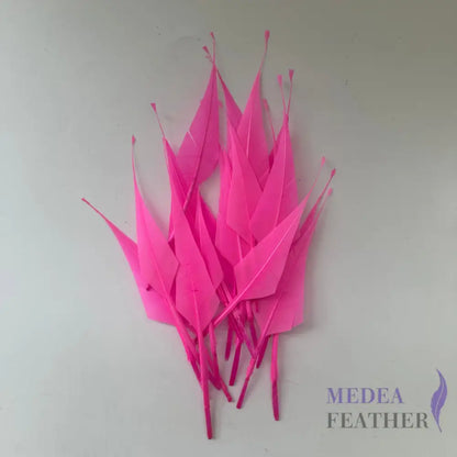 Spiky Hard Goose Feather-Pack of 20 - #52 neon pink