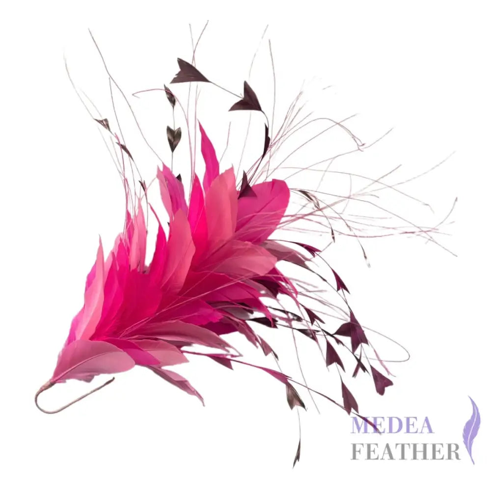 ’Starry’ Handmade Gradient Coque Feather Flower Mount for Millinery - DS250619 - #51 pink & #52 neon pink mixed
