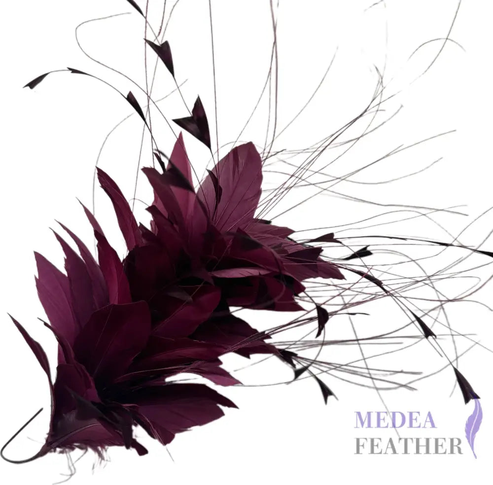 ’Starry’ Handmade Gradient Coque Feather Flower Mount for Millinery - DS250619 - #60 dark purple