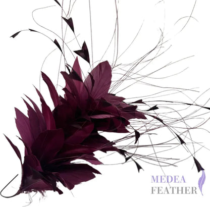 ’Starry’ Handmade Gradient Coque Feather Flower Mount for Millinery - DS250619 - #60 dark purple