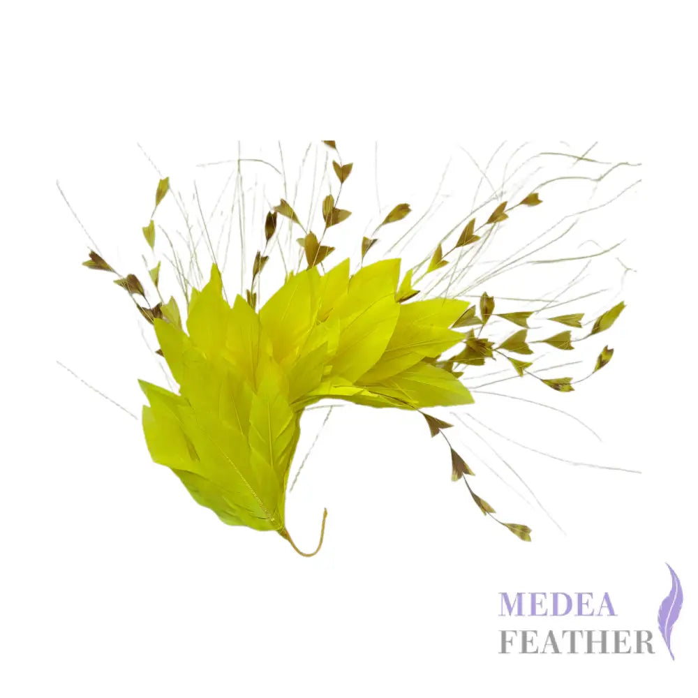 ’Starry’/ Handmade Gradient Design Feather Flower Mount DS250619 #56 neon yellow