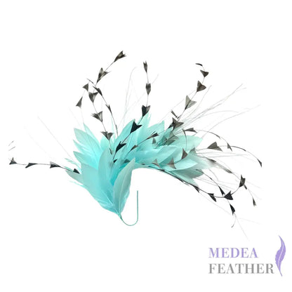 ’Starry’/ Handmade Gradient Design Feather Flower Mount #76 Aqua
