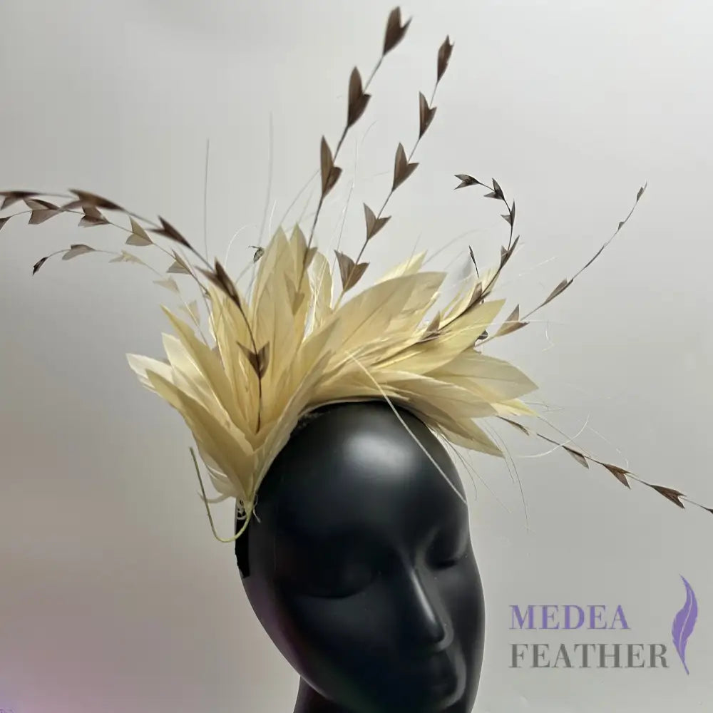 ’Starry’/ Handmade Gradient Design Feather Flower Mount #89 celandon tint