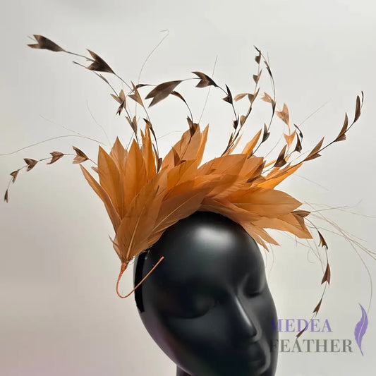 ’Starry’/ Handmade Gradient Design Feather Flower Mount #90 sandstone