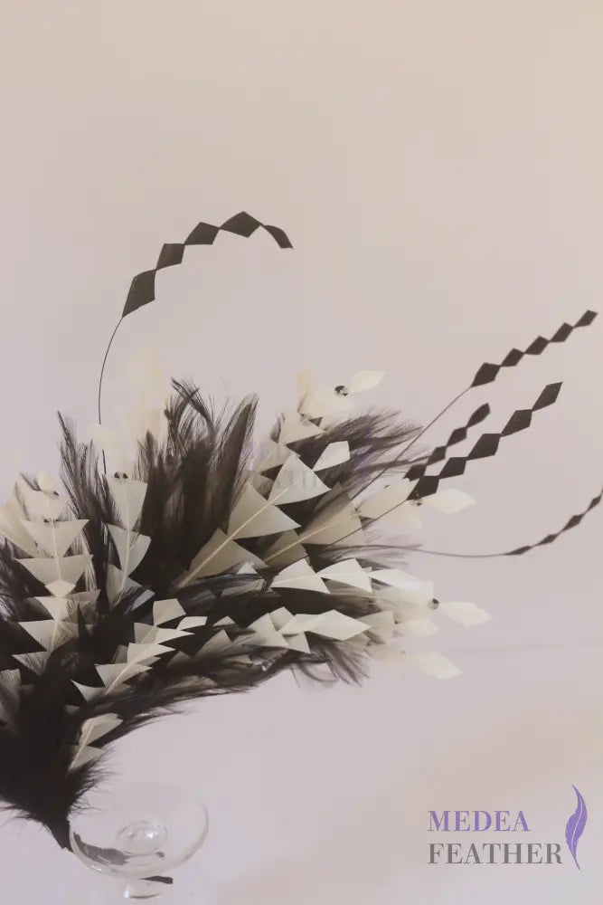 Stripped Goose Feather Mount Millinery Feather Hat Trim Fascinators Feather Flower
