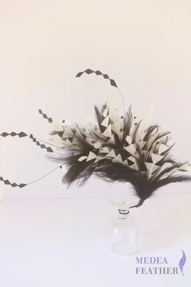 Stripped Goose Feather Mount Millinery Feather Hat Trim Fascinators Feather Flower