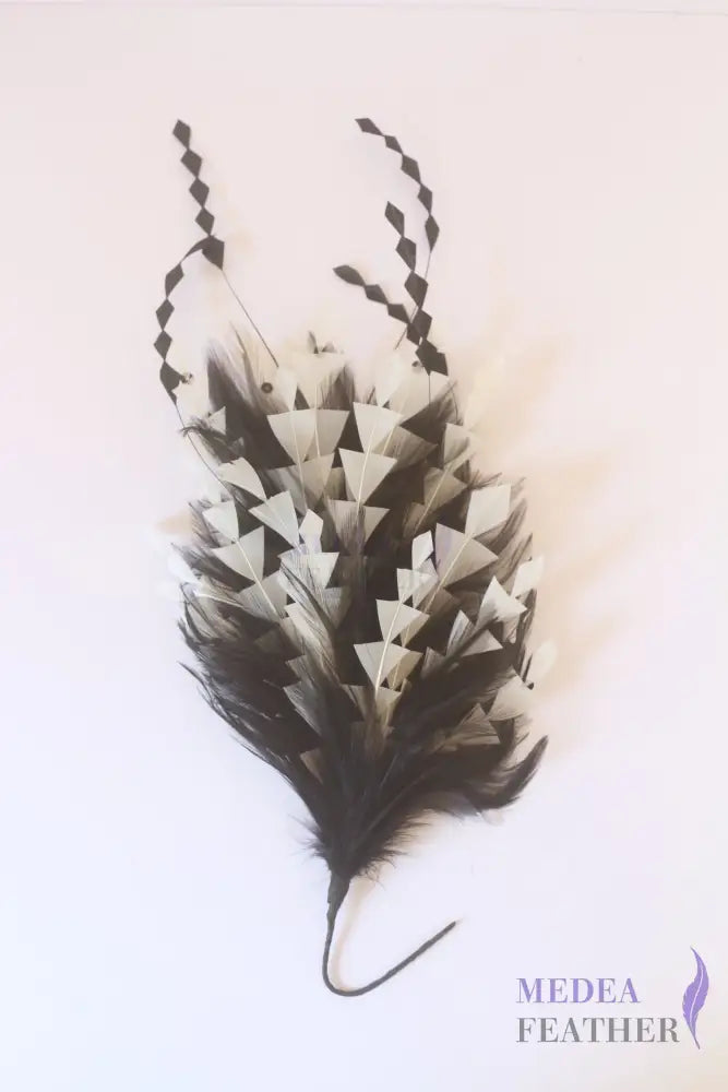 Stripped Goose Feather Mount Millinery Feather Hat Trim Fascinators Feather Flower