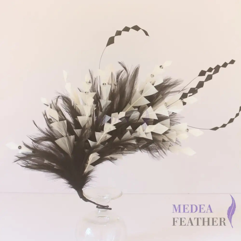 Stripped Goose Feather Mount Millinery Feather Hat Trim Fascinators Feather Flower