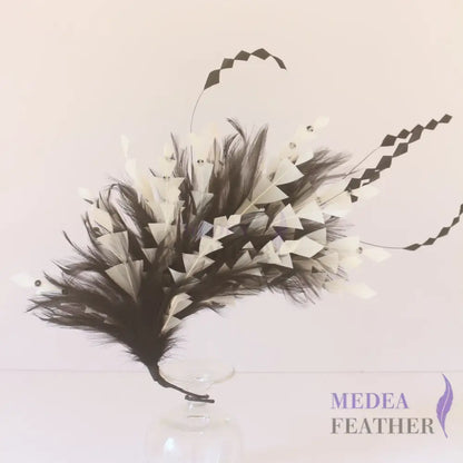 Stripped Goose Feather Mount Millinery Feather Hat Trim Fascinators Feather Flower