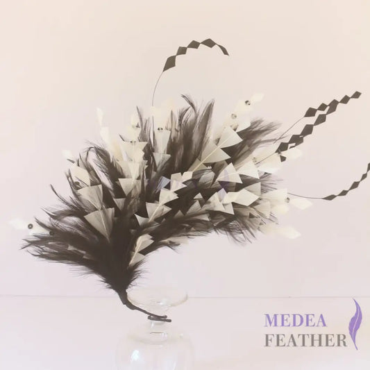 Stripped Goose Feather Mount Millinery Feather Hat Trim Fascinators Feather Flower