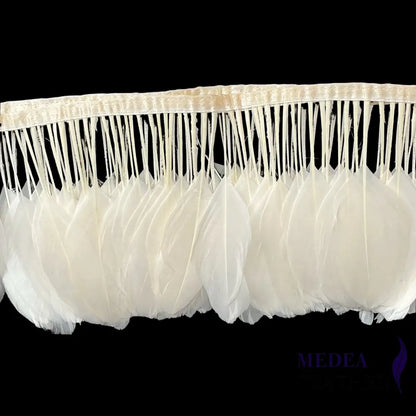 Stripped Goose Feather Trim FTGOOSE03 - #01 Ivory