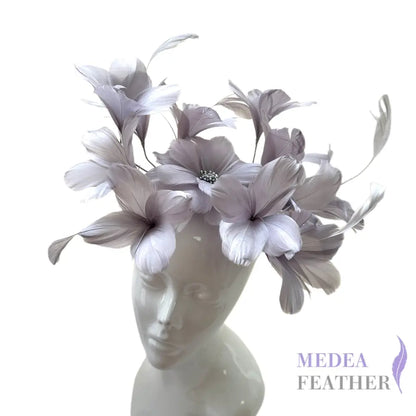 Surrounded Feather Flowers Set DS250606 #13 silver