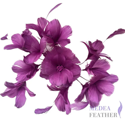 Surrounded Feather Flowers Set DS250606 #62 amethyst