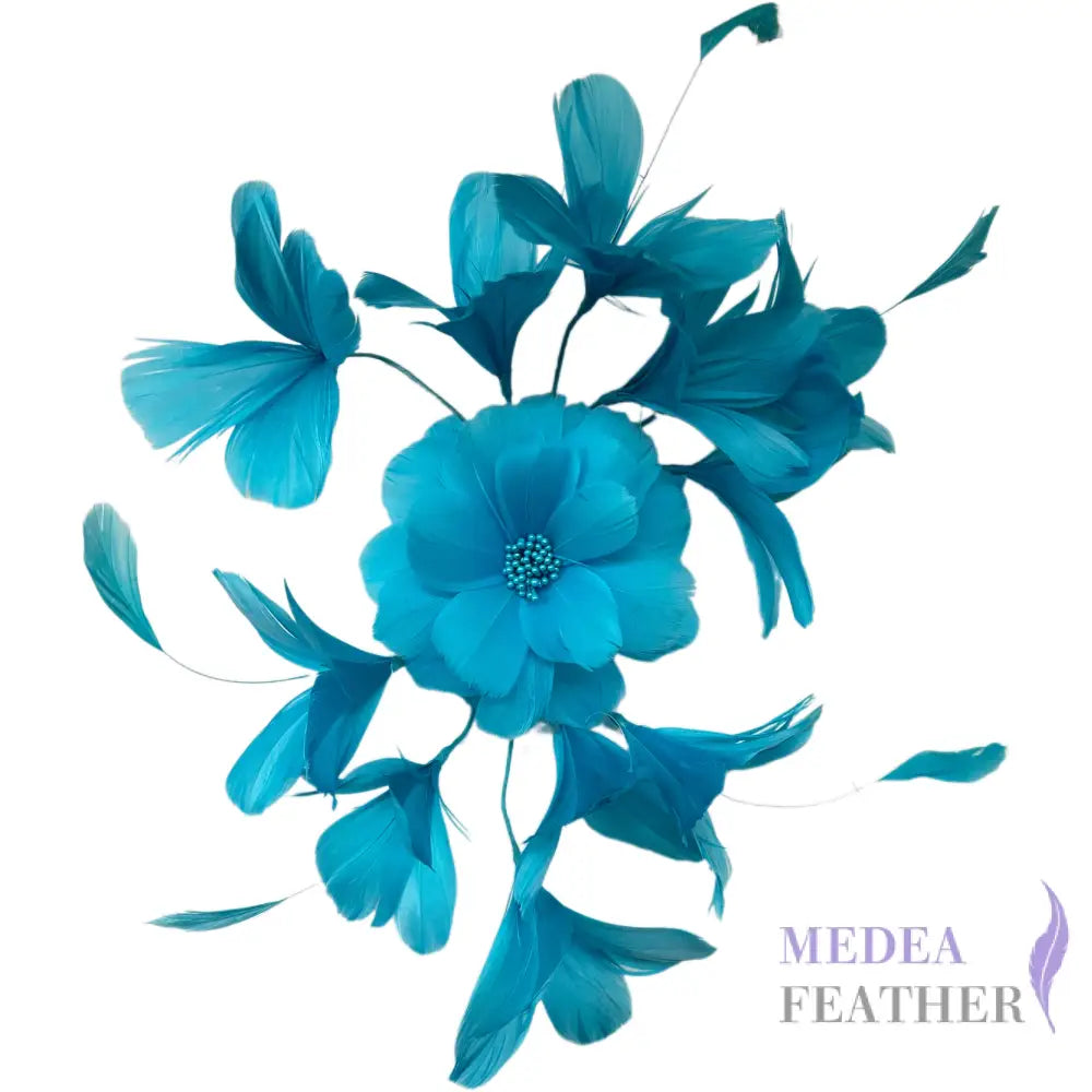 Surrounded Feather Flowers Set DS250606 #78 turquoise