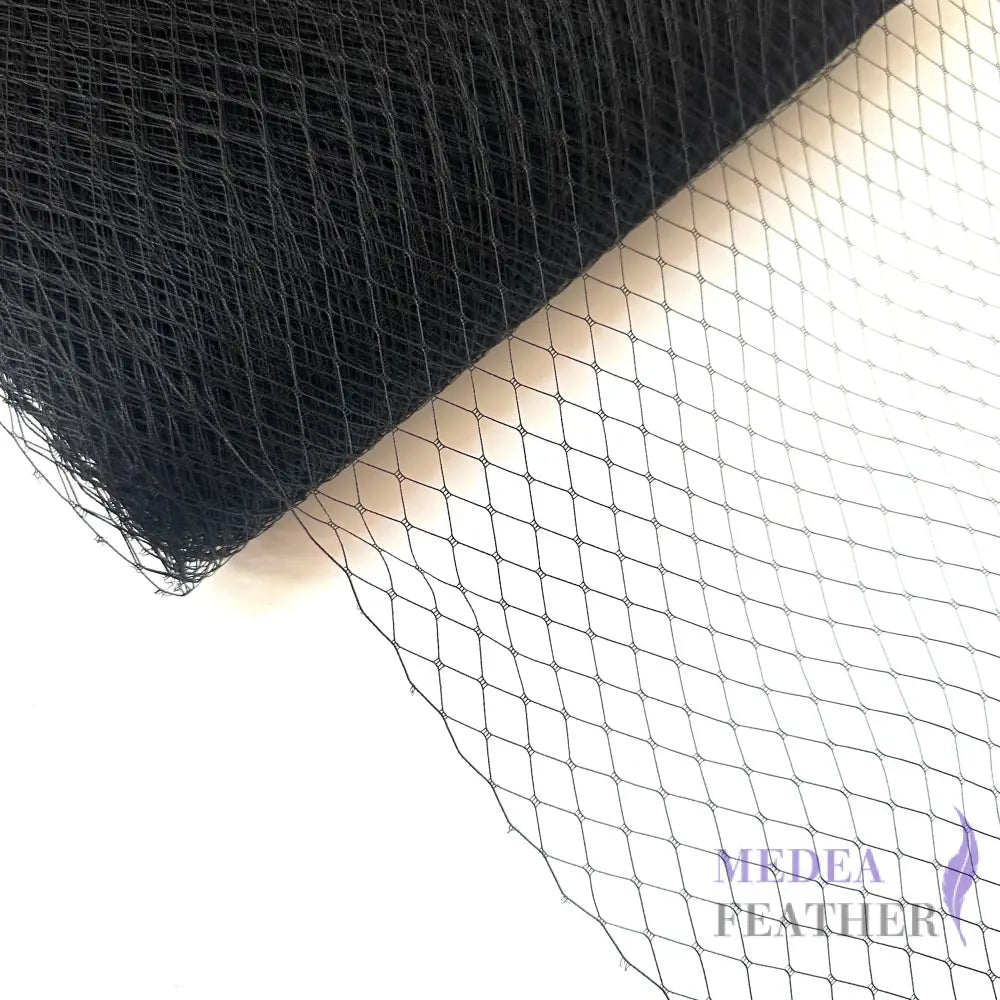 Taiwan made 1 cm Grid Bridal Veiling - 1m Black