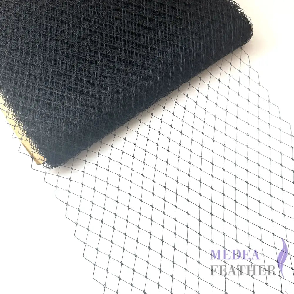 Black 25cm Wide Bridal Veiling - 1m