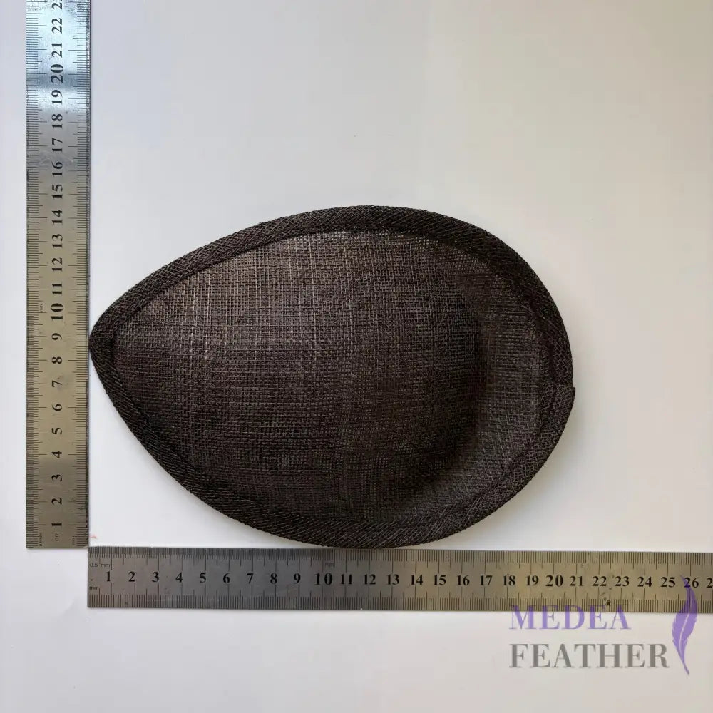 Teardrop Sinamay Edge Hat Base FB170 - Black Coffee